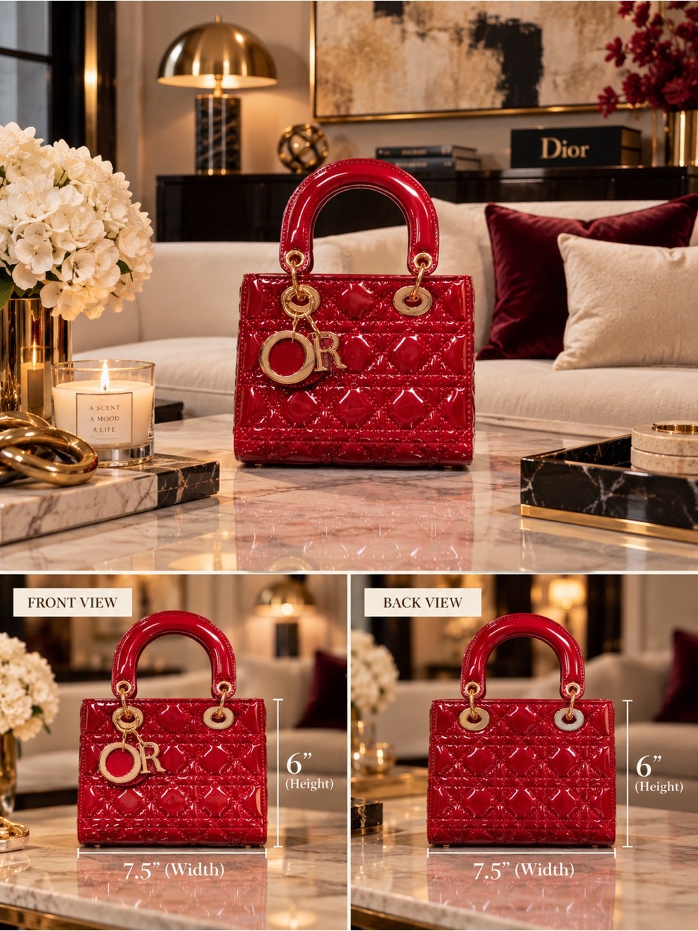 Mini Tote in Glossy Red